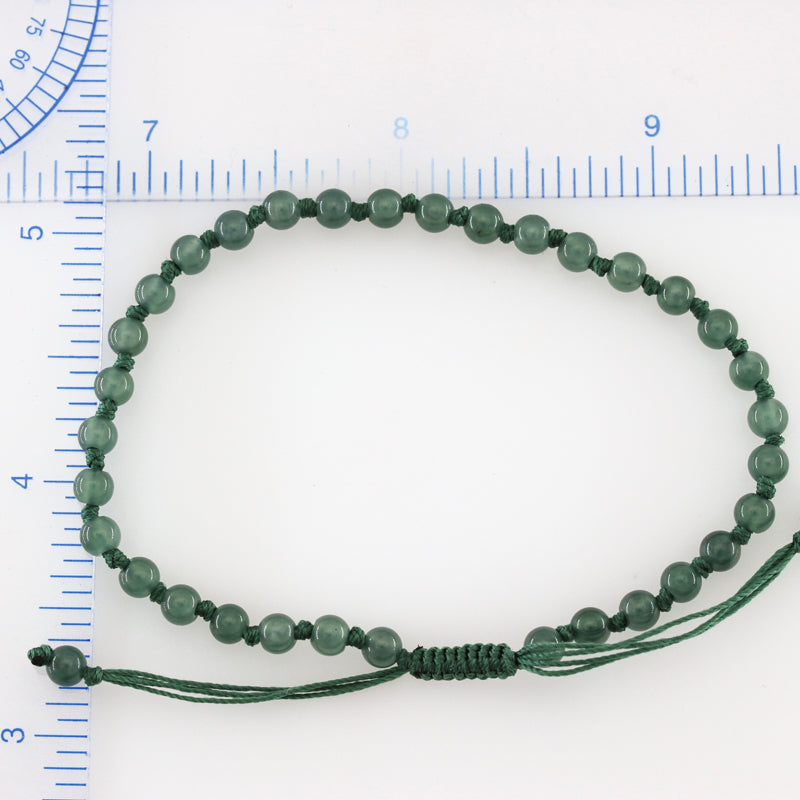 BLUE GREEN JADEITE JADE ADJUSTABLE BEAD BRACELET UPC #392632