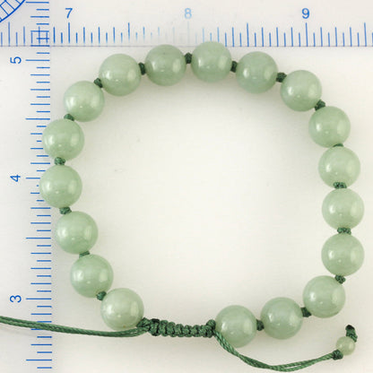 GREEN JADEITE JADE ADJUSTABLE BEAD BRACELET UPC #391574