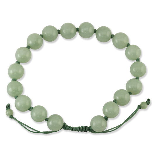 GREEN JADEITE JADE ADJUSTABLE BEAD BRACELET UPC #391574