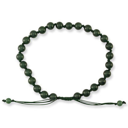 GREEN JADEITE JADE ADJUSTABLE BEAD BRACELET UPC #392618