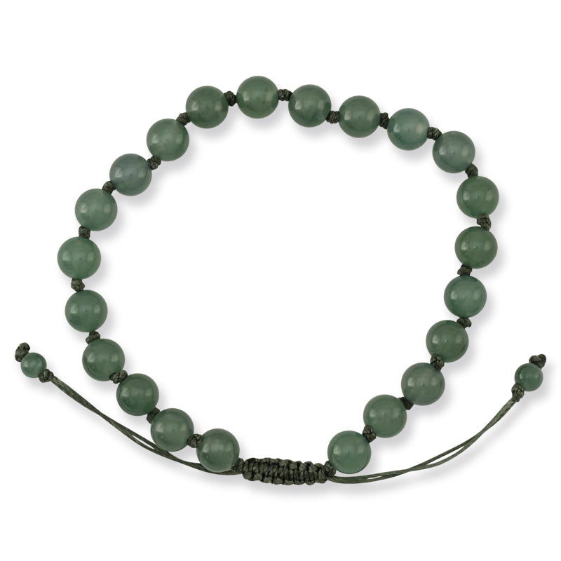 BLUE GREEN JADEITE JADE ADJUSTABLE BEAD BRACELET UPC #392540