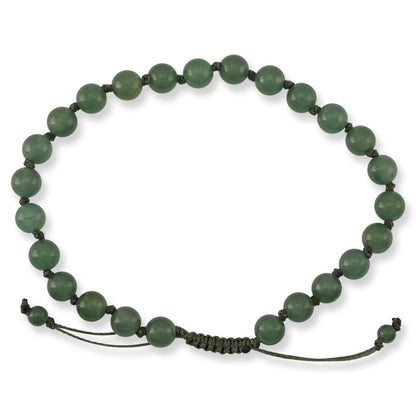 BLUE GREEN JADEITE JADE ADJUSTABLE BEAD BRACELET UPC #392526