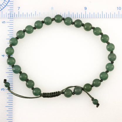 BLUE GREEN JADEITE JADE ADJUSTABLE BEAD BRACELET UPC #392526