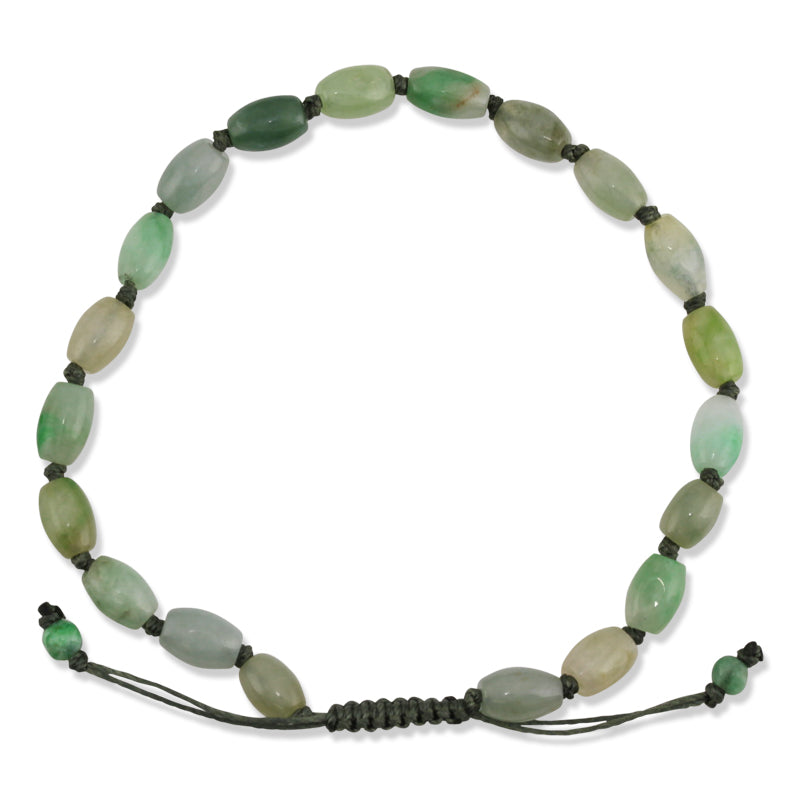 GREEN & YELLOW JADEITE JADE BRACELET UPC #387195