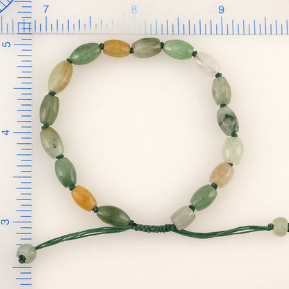 RAINBOW JADEITE JADE ADJUSTABLE BEAD BRACELET UPC #391710