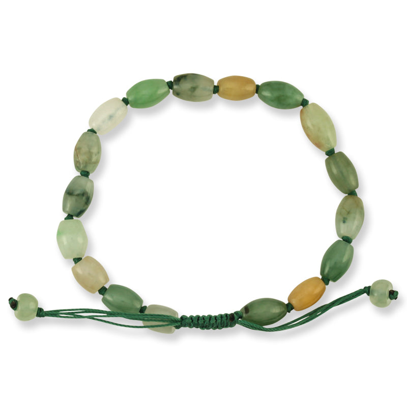 RAINBOW JADEITE JADE ADJUSTABLE BEAD BRACELET UPC #391710