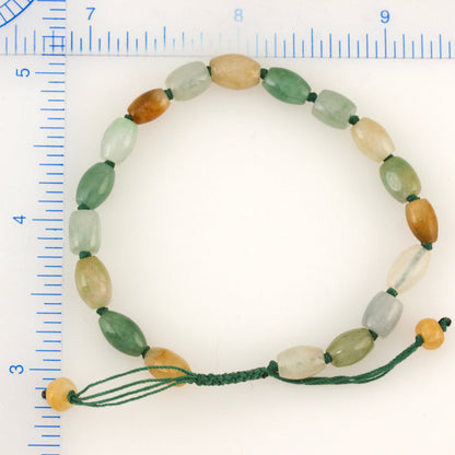 RAINBOW JADEITE JADE ADJUSTABLE BEAD BRACELET UPC #391703