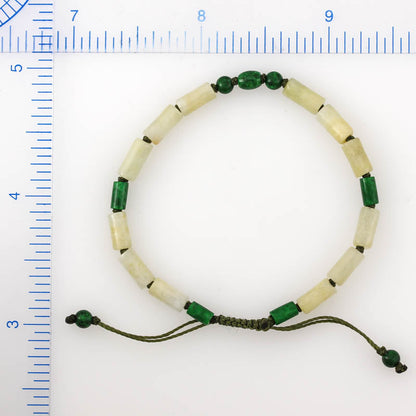 GREEN & YELLOW JADEITE JADE ADJUSTABLE BRACELET UPC #380103