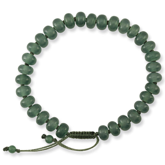 ICY BLUE GREEN JADEITE JADE ADJUSTABLE ABACUS BEAD BRACELET UPC #392649