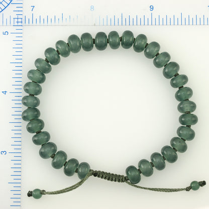 ICY BLUE GREEN JADEITE JADE ADJUSTABLE ABACUS BEAD BRACELET UPC #392649