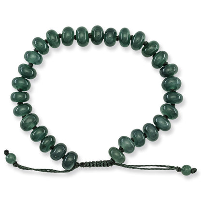 BLUE GREEN JADEITE JADE ADJUSTABLE BEAD BRACELET UPC #393462