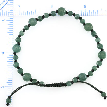 BLUE GREEN JADEITE JADE ADJUSTABLE BEAD BRACELET UPC #393387