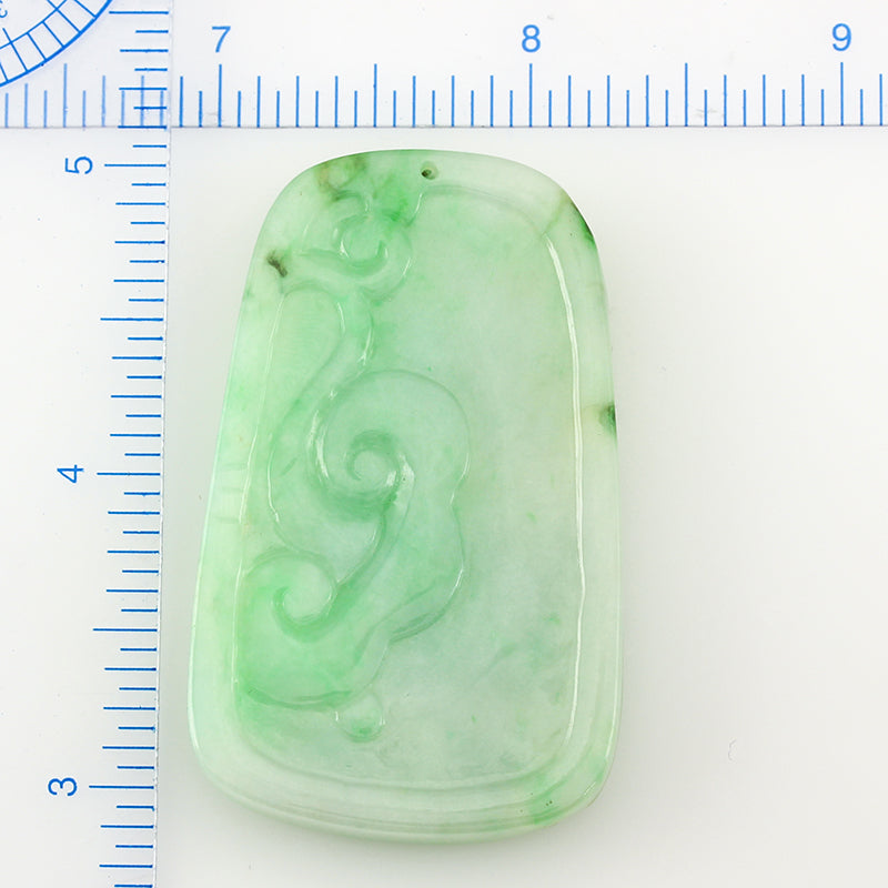 GREEN JADEITE JADE TIGER WITH TAEL LOOSE CARVING UPC #346598