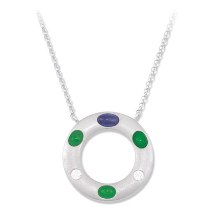 18K WHITE GOLD GREEN JADEITE JADE NECKLACE UPC #337961