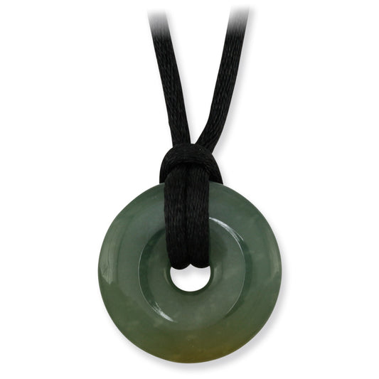 GREEN JADEITE JADE PI DISC ADJUSTABLE NECKLACE UPC #391857