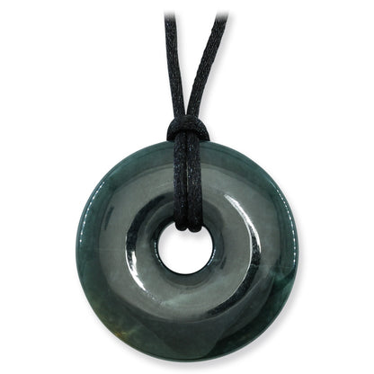 BLUE GREEN JADEITE JADE ADJUSTABLE DISC NECKLACE UPC #394759