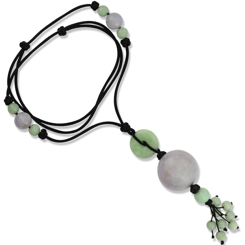 LAVENDER & GREEN JADEITE JADE ADJUSTABLE NECKLACE UPC #335929