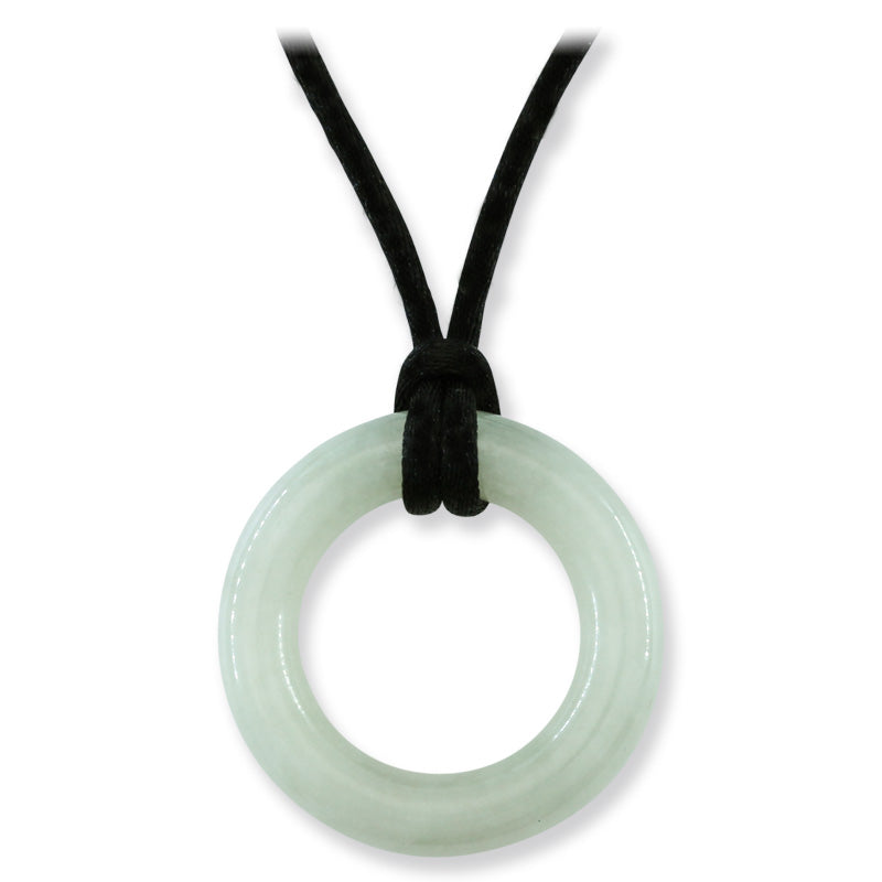 GREEN JADEITE JADE ADJUSTABLE OPEN CIRCLE NECKLACE UPC #352865