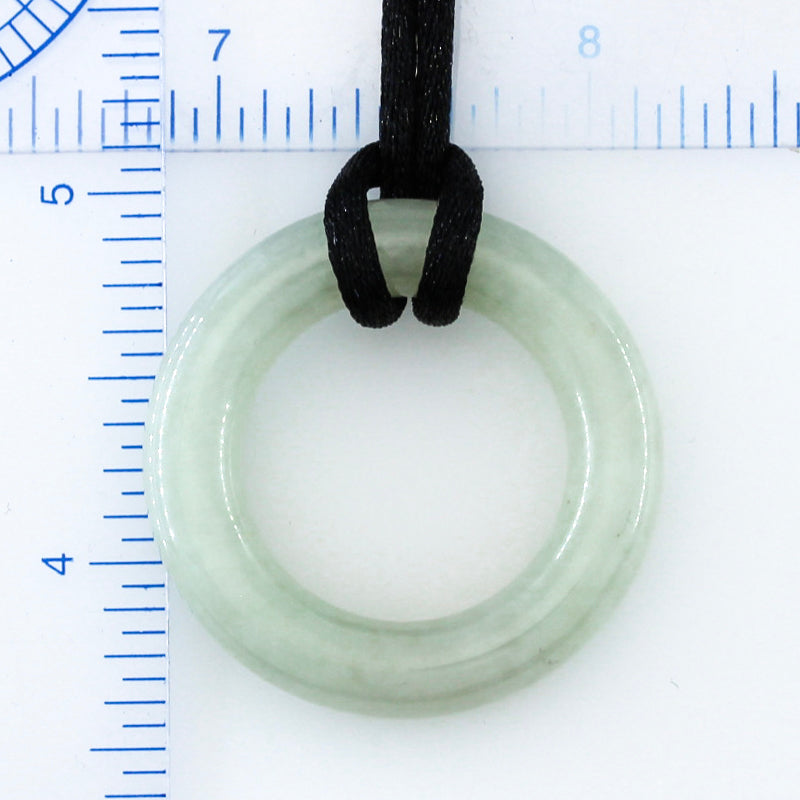 GREEN JADEITE JADE ADJUSTABLE OPEN CIRCLE NECKLACE UPC #352865