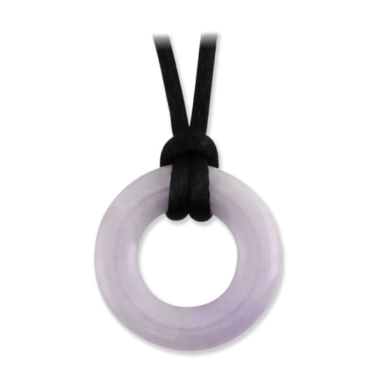 LAVENDER JADEITE JADE OPEN CIRCLE ADJUSTABLE NECKLACE UPC #386068