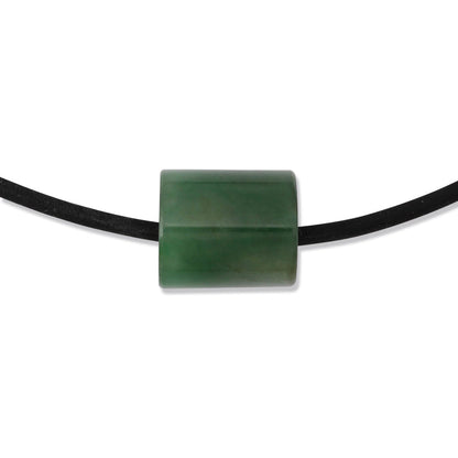 GREEN JADEITE JADE CYLINDER NECKLACE UPC #371606