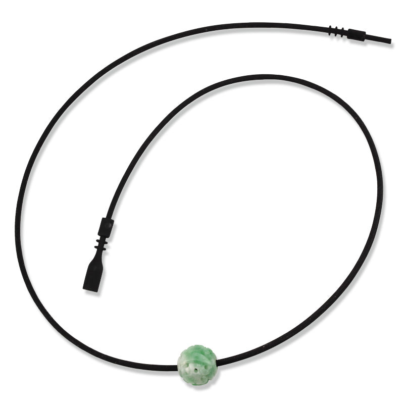 GREEN JADEITE JADE CARVED BEAD NECKLACE UPC #374157