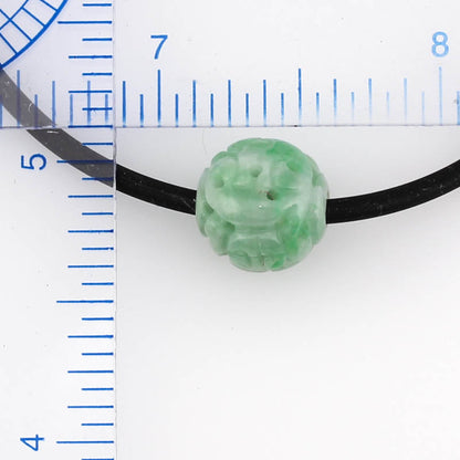 GREEN JADEITE JADE CARVED BEAD NECKLACE UPC #374157