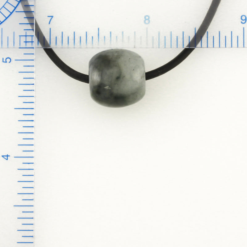 GREY JADEITE JADE BEAD SLIDE NECKLACE UPC #389120