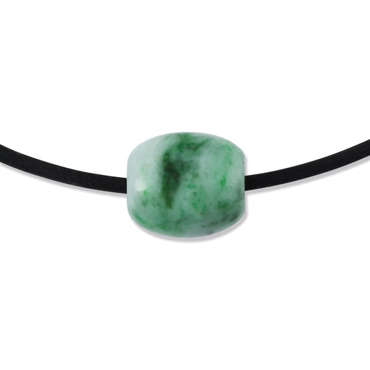 GREEN JADEITE JADE BEAD SLIDE NECKLACE UPC #371590