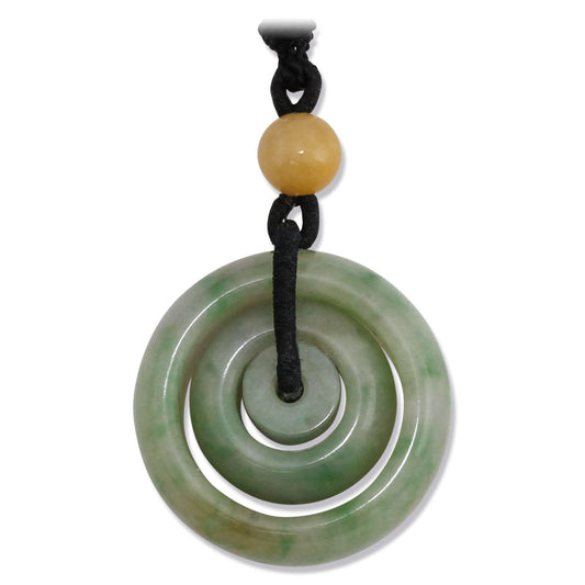 GREEN JADEITE JADE CONCENTRIC CIRCLE NECKLACE UPC #370173