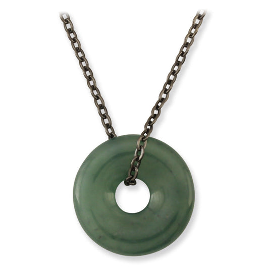 BLUE GREEN JADEITE JADE PI DISC NECKLACE UPC #392694