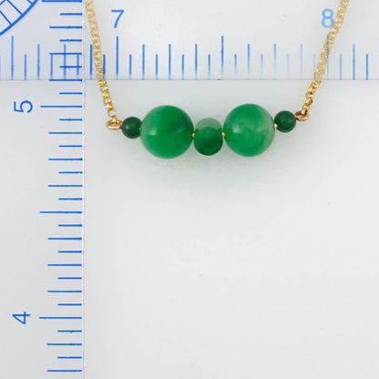 18K YELLOW GOLD GREEN JADEITE JADE NECKLACE UPC #380240