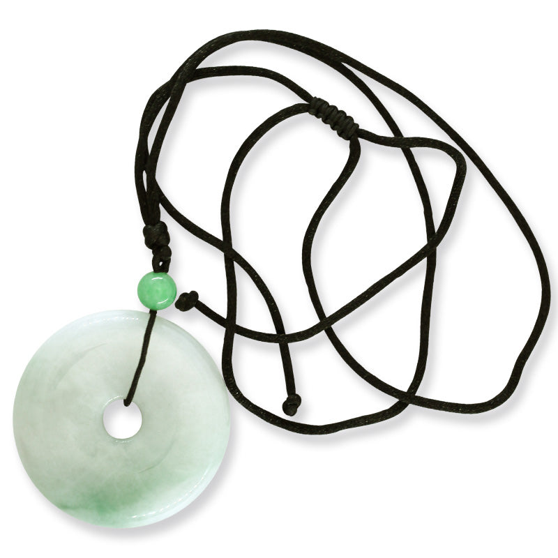 GREEN JADEITE JADE PI DISC ADJUSTABLE NECKLACE UPC #392342