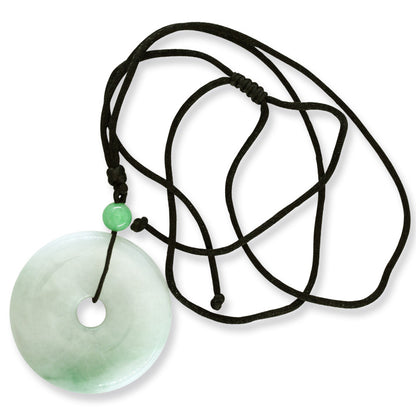 GREEN JADEITE JADE PI DISC ADJUSTABLE NECKLACE UPC #392342