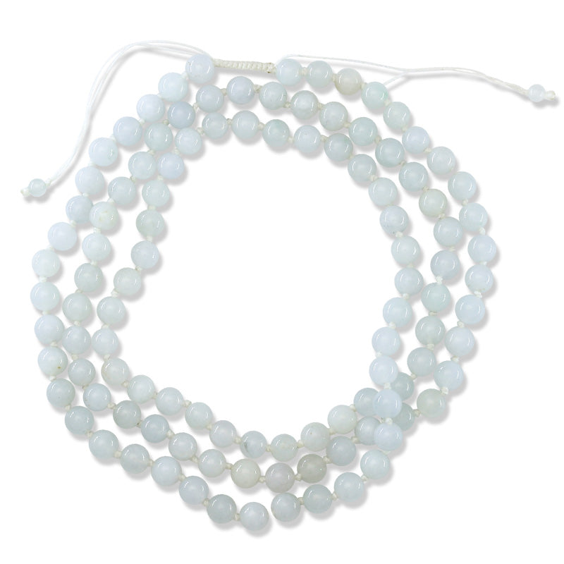 WHITE JADEITE JADE ADJUSTABLE BEAD NECKLACE UPC #385832