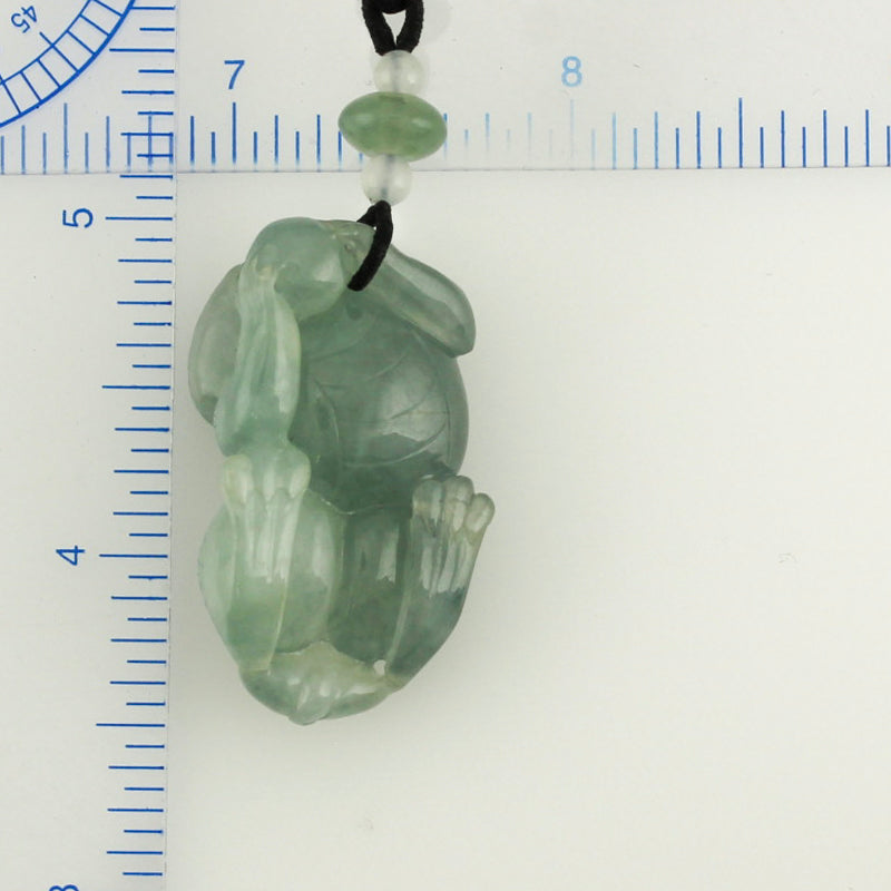 ICY GREEN JADEITE JADE CARVED FU DOG ADJUSTABLE NECKLACE UPC #387317