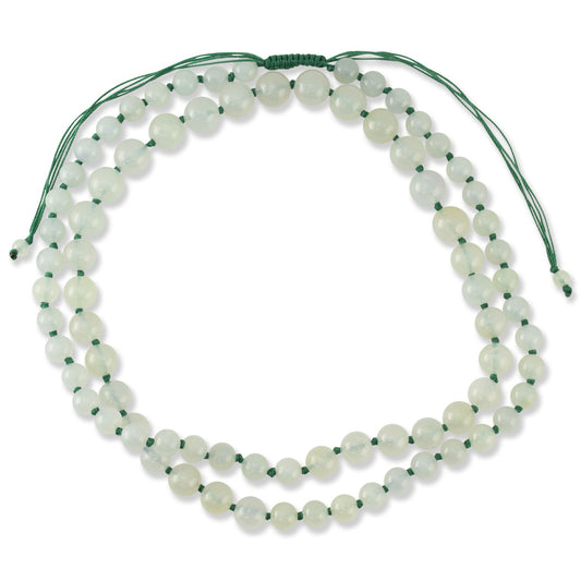 Ice Jadeite Jade Adjustable Bead Necklace | UPC #391499