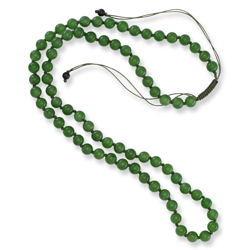 GREEN NEPHRITE JADE BEAD ADJUSTABLE NECKLACE UPC #394766