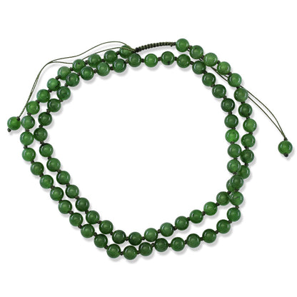 GREEN NEPHRITE JADE ADJUSTABLE BEAD NECKLACE UPC #396807