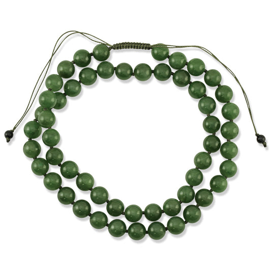 Green Nephrite Jade Bead Adjustable Necklace | UPC #389328