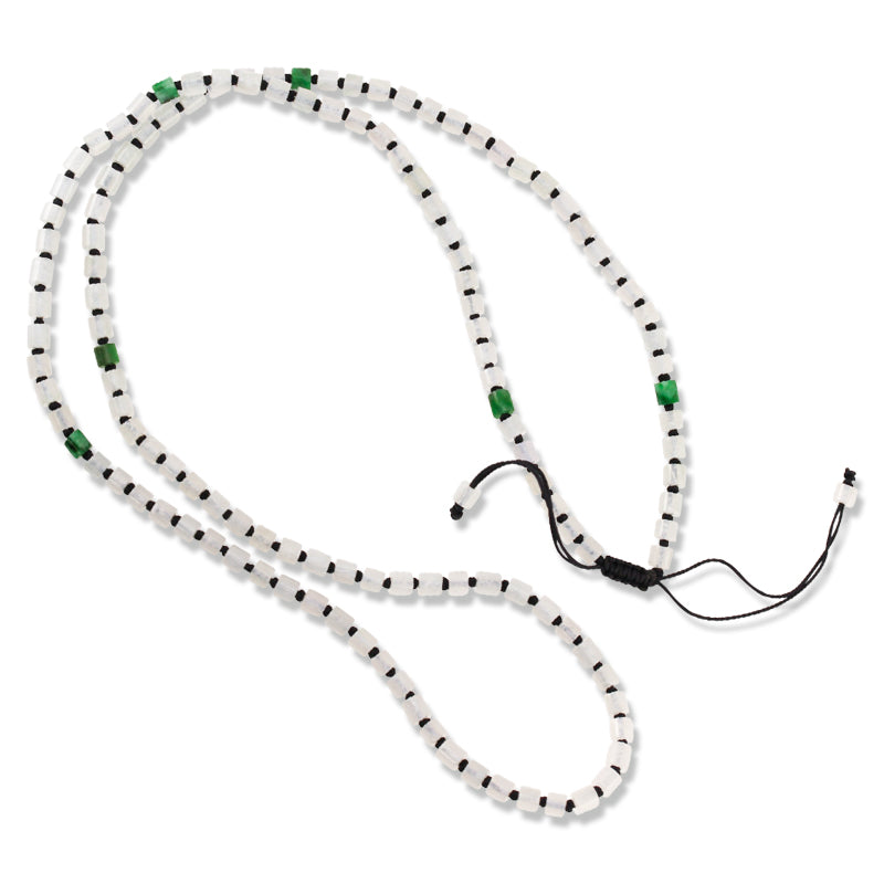 GREEN & ICE JADEITE JADE ADJUSTABLE NECKLACE UPC #389984