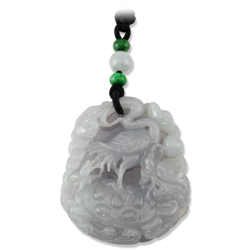 LAVENDER JADEITE JADE CARVED ADJUSTABLE NECKLACE UPC #390010