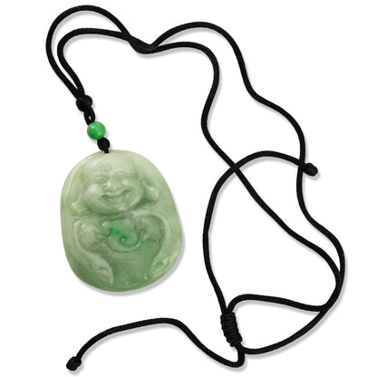 GREEN JADEITE JADE ADJUSTABLE BUDDHA NECKLACE UPC #390027