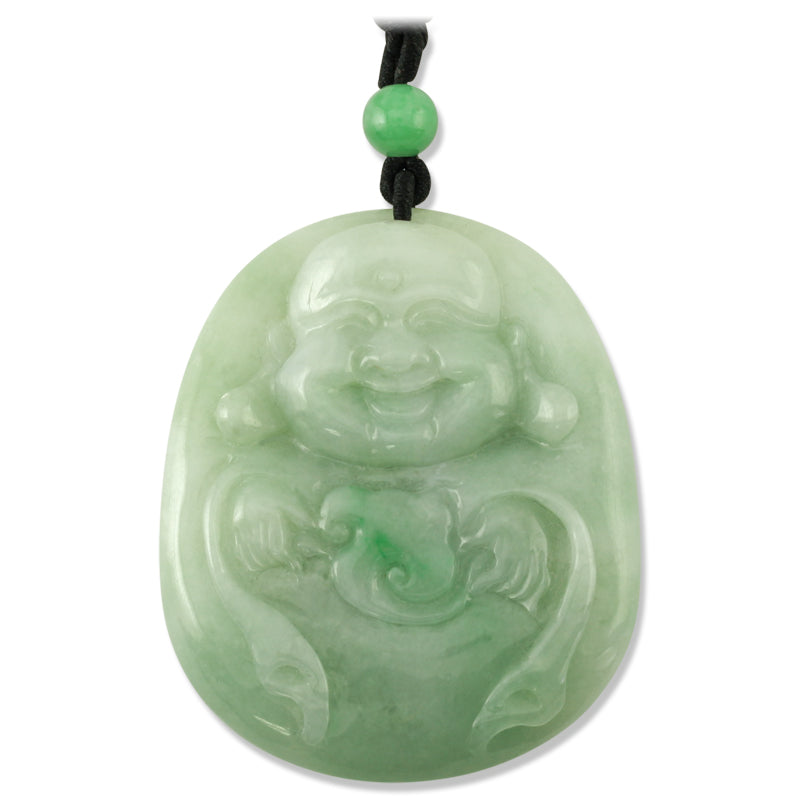 GREEN JADEITE JADE ADJUSTABLE BUDDHA NECKLACE UPC #390027