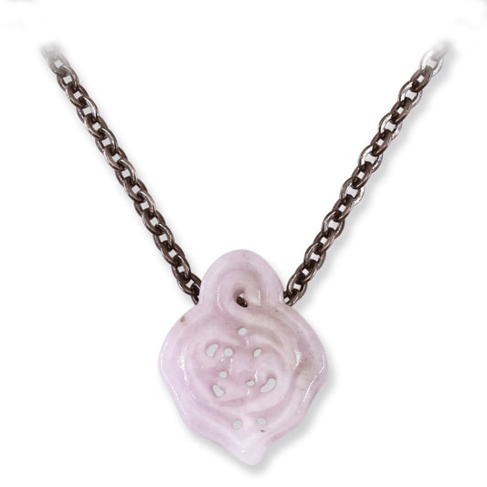 Small Lavender Jadeite Jade Carving on 18" Steel Chain | UPC #393097