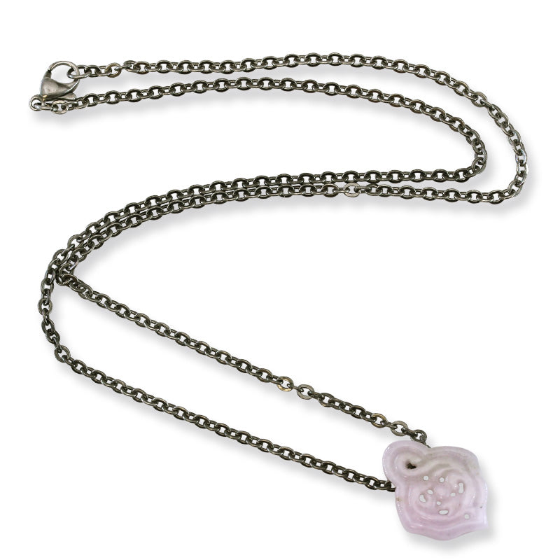 Small Lavender Jadeite Jade Carving on 18" Steel Chain | UPC #393097