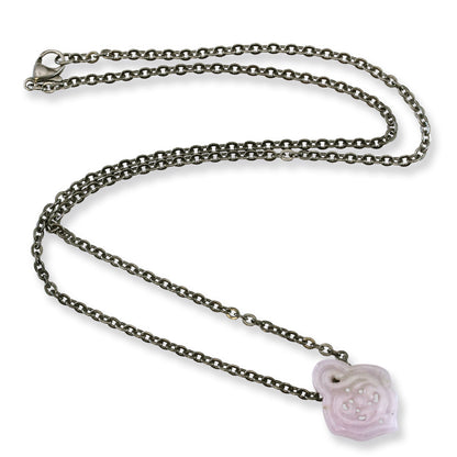 Small Lavender Jadeite Jade Carving on 18" Steel Chain | UPC #393097