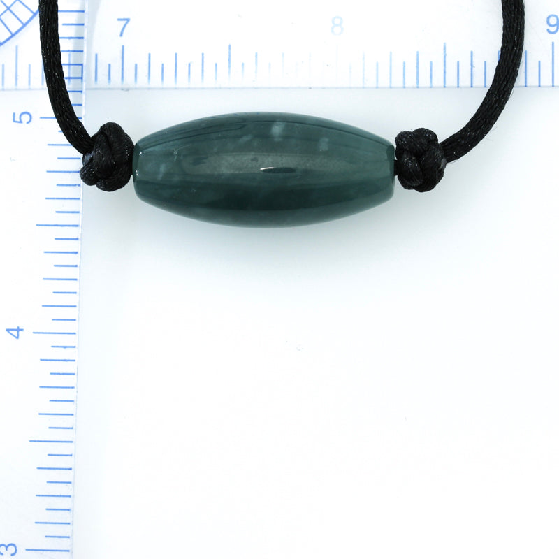 Elongated Barrel Pendant on Cord | Guatemalan Jade for Men  | UPC #393844