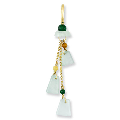 14K YELLOW GOLD ICE JADEITE JADE DANGLE PENDANT UPC #355309