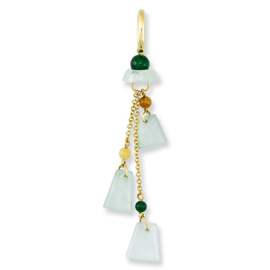 14K YELLOW GOLD ICE JADEITE JADE DANGLE PENDANT UPC #355309